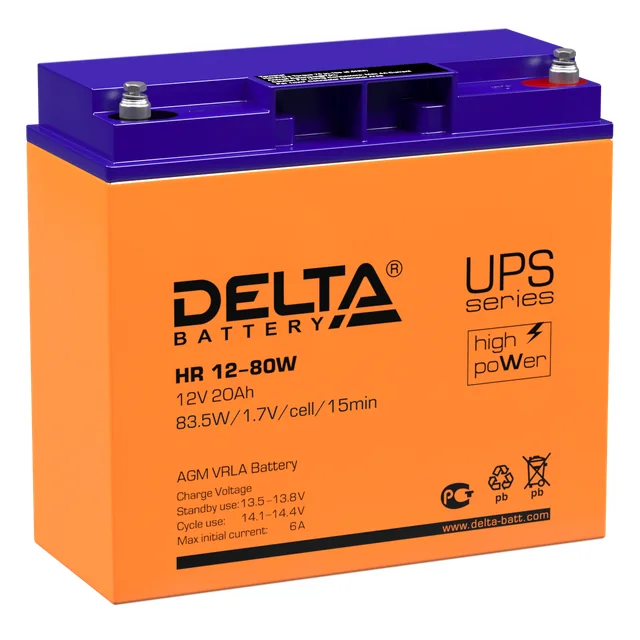 Аккумуляторная батарея Delta HR 12-80 W